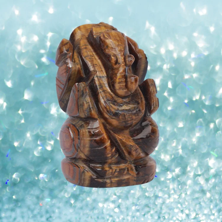 Natural Tiger Eye Lord  Ganesha Idol